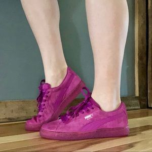 Fuchsia Suede Puma Sneakers